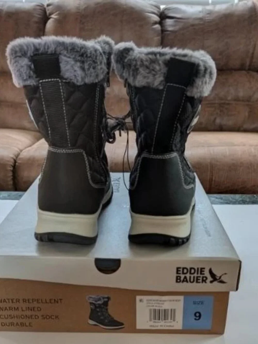 Eddie Bauer Women's Sterling Faux Fur Trim Snow Boot, Size 9 - New in Box